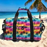 Men's Women's Tote Crossbody Bag Sports Bags Duffle Bag Polyester Outdoor Holiday Travel Zipper Print Large Capacity Lightweight Multi Carry Coconut Palm Fuchsia Rainbow Light Blue Lightinthebox