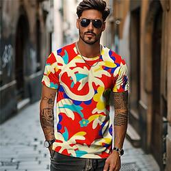 DopamineHoliday X Kris Lee Men's Palm Tree Printed T shirt Crew Neck Short Sleeve Tee Lightinthebox