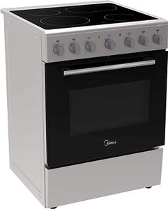 Midea 60x60cm Freestanding Ceramic Cooker 4 Zones Full Electric Cooking Range Mechanical Timer, Convection Fan, Rotisserie, Sleek Design, Stainless Steel - VC6814