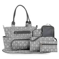 Little Story Diaper Bag Set Of 6 With Hooks - Melange Grey AL_DPS6_BLAR