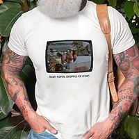 Men's T shirt Hot Stamping Graphic Television Crew Neck Casual Daily Print Short Sleeve Tops Basic Fashion Comfortable Big and Tall White miniinthebox - thumbnail