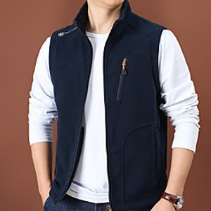 Men's Hiking Fleece Jacket Fishing Vest Work Vest Outdoor Casual Lightweight with Multi Pockets Fall Winter Travel Cargo Safari Photo Wear Resistance Breathable Waistcoat Jacket Coat Top Lightinthebox