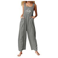 21 years of amazon wish cross-border independent station europe and the united states new fashion temperament stitching sleeveless loose overalls miniinthebox - thumbnail