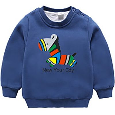 Kids Boys' Sweatshirt Long Sleeve Green Blue Pink Letter Animal Indoor Outdoor Active Daily 3-6 Years Lightinthebox