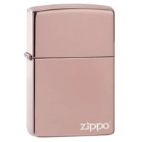Zippo 49190ZL Classic High Polish Rose Gold Zippo Logo Windproof Lighter - 130004490