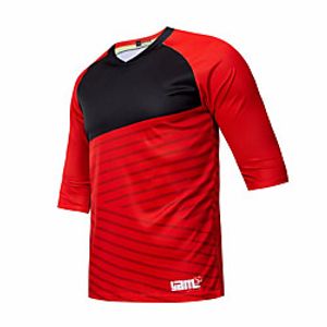 CAWANFLY Men's Long Sleeve Cycling Jersey Summer Red Bike Top Mountain Bike MTB Road Bike Cycling Quick Dry Breathable Sports Clothing Apparel  Micro-elastic Lightinthebox