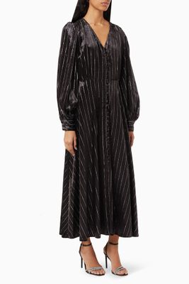 Metallic Maxi Dress in Crepe Metallic Maxi Dress in Crepe