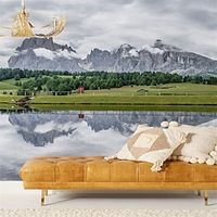 Landscape Wallpaper Mural Mountains Around Wall Covering Sticker Peel and Stick Removable PVC/Vinyl Material Self Adhesive/Adhesive Required Wall Decor for Living Room Kitchen Bathroom miniinthebox - thumbnail