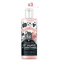 Bugalugs Luxury 2 In 1 Papaya And Coconut Cat Shampoo And Conditioner 250ml (8.4 Fl Oz) (Pack Of 3)