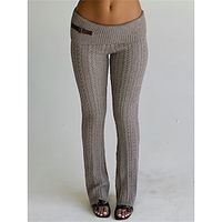 Women's Knit Flare Leggings Full Length Fashion Casual Home Street Grey S M Fall Winter Lightinthebox - thumbnail