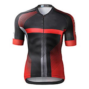 21Grams Men's Short Sleeve Cycling Jersey Summer Spandex Red Blue Stripes Bike Top Mountain Bike MTB Road Bike Cycling Quick Dry Moisture Wicking Sports Clothing Apparel  Athleisure Lightinthebox