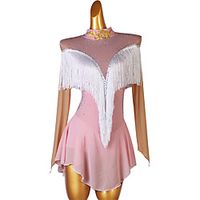 Figure Skating Dress Women's Girls' Ice Skating Dress Pink Flower Open Back High Elasticity Training Competition Skating Wear Classic Crystal  Rhinestone Long Sleeve Ice Skating Figure Skating Lightinthebox - thumbnail