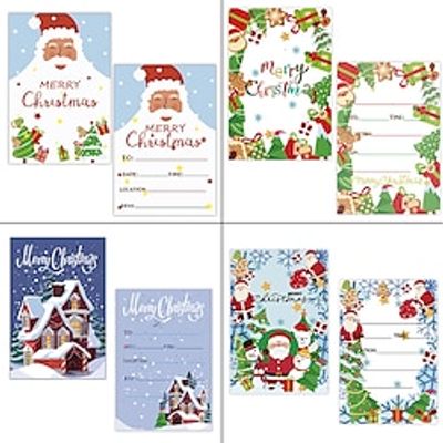 10pcs Christmas Invitation Cards For The Popular Merry Christmas Party, Party And Holiday Greeting Cards, Christmas Decorations, Navidad, Small Business Supplies, Thank You Cards, Birthday Gift miniinthebox