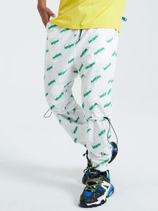 KOYYE Men Fashion Graphic Print Drawstring Casual Pants