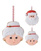 Homesmiths Christmas Santa & Wife Head Hang Deco Assorted 1 Piece