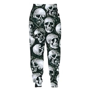 Halloween Skull Skeleton Jogger Pants Sweatpants Anime Graphic Pants For Men's Women's Unisex Adults' 3D Print 100% Polyester Party Halloween Lightinthebox
