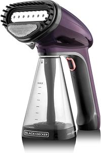 Black+Decker Portable Garment Steamer With Universal Bottle Adaptor, 1500W, Dark Purple, HST1500-B5