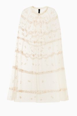 Eve Sequin Midaxi Cape in Kisses Tulle