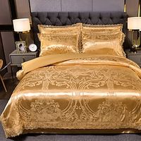 Luxury Jacquard Satin Duvet Cover Set Quilt Bedding Sets Comforter Cover Red, Queen/King Size/Twin/Single(Include 1 Duvet Cover, 1 Flat Sheet,1 Or 2 Pillowcases) miniinthebox Luxury Jacquard Satin Duvet Cover Set Quilt Bedding Sets Comforter Cover Red, Queen/King Size/Twin/Single(Include 1 Duvet Cover, 1 Flat Sheet,1 Or 2 Pillowcases) miniinthebox