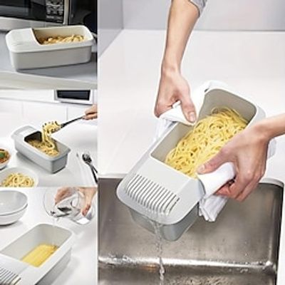 Microwave Pasta Cooker, Microwave Pasta Cooker With Strainer, Heat Resistant Pasta Boat Steamer, Spaghetti Noodle Cooking Box Tool, Ready For School, Back To School Supplies Lightinthebox