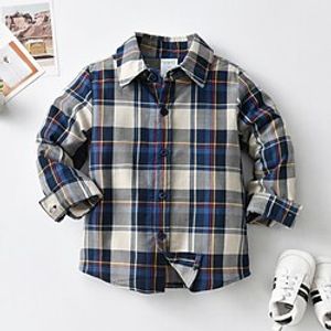 Kids Boys Shirt Long Sleeve Plaid Multicolor Children Tops Spring Fall Basic Formal Daily 3-6 Years miniinthebox