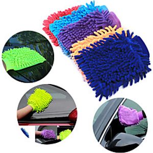 Car Wash Glove Chenille Coral Soft Microfiber Gloves Car Cleaning Towel Cloth Mitt Wax Detailing Brush Auto Cleaning Tools Brush Lightinthebox