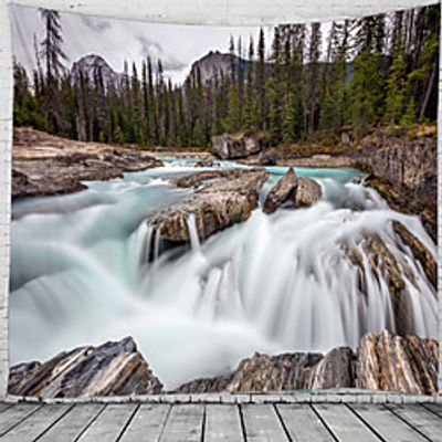 Majestic Waterfall Scenery Wall Tapestry Art Decor Blanket Curtain Hanging Home Bedroom Living Room Decoration Lightinthebox