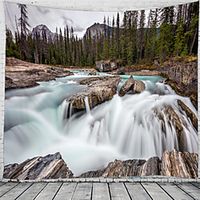 Majestic Waterfall Scenery Wall Tapestry Art Decor Blanket Curtain Hanging Home Bedroom Living Room Decoration Lightinthebox - thumbnail