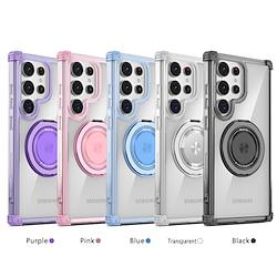 Phone Case For Samsung Galaxy S24 S23 S22 Plus Ultra Back Cover Ring Holder Transparent Magnetic Retro TPU Lightinthebox