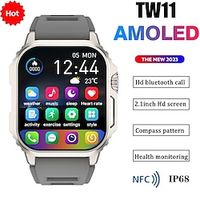 TW11 AMOLED Smart Watch Men New Bluetooth Call NFC Sport Fitness Tracker Health Monitor Waterproof Women Smartwatch miniinthebox - thumbnail