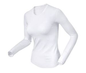 Womens Sports Shirt  Long Sleeve  White