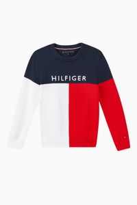 Colour-Block Logo Crewneck Sweatshirt