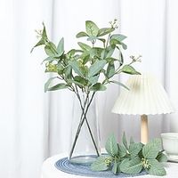 3pcs Eucalyptus Artificial Flowers Fake Flowers for Decoration Flower Photography Props Wedding Home Decor Green Lightinthebox - thumbnail