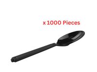 Hotpack Plastic Medium Duty Black PP Spoon 1000 Pieces - DSPMDPPB