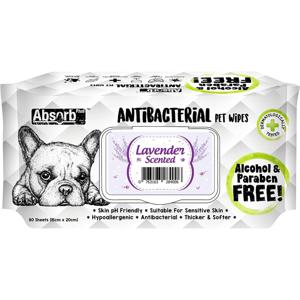 Absorb Plus Antibacterial Pet Wipes Lavender 80 Sheets