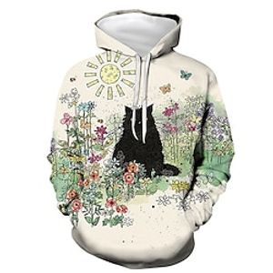 Inspired by Animal Cat Hoodie Cartoon Manga Anime Front Pocket Graphic Hoodie For Men's Women's Unisex Adults' 3D Print 100% Polyester Lightinthebox