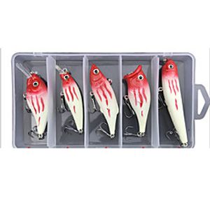 5 pcs Lure kit Fishing Lures Minnow Popper Vibration  VIB lifelike 3D Eyes Floating Bass Trout Pike Sea Fishing Lure Fishing Freshwater and Saltwater Lightinthebox