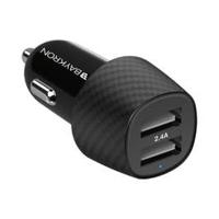 BAYKRON Smart 2.4A Car Charger With Dual USB Ports, Black (A-BKR-SL-CC-2.4A)