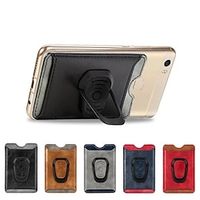 Mobile Phone Card Bag With Back Sticker, Card Sleeve, Finger Ring Bracket, Card Insertion, Car Magnetic Suction Universal Creative Wallet Card Bag miniinthebox - thumbnail