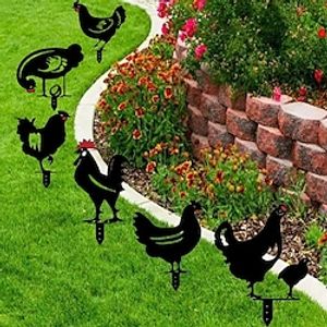 Garden Ornaments Acrylic Chicken Yard Art Garden Statues Backyard Lawn Yard Decor Creative Outdoor Garden miniinthebox