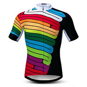 21Grams Men's Short Sleeve Cycling Jersey Summer Spandex Polyester Black Stripes Bike Jersey Top Mountain Bike MTB Road Bike Cycling Quick Dry Moisture Wicking Breathable Sports Clothing Apparel Lightinthebox
