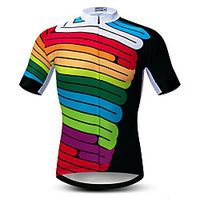 21Grams Men's Short Sleeve Cycling Jersey Summer Spandex Polyester Black Stripes Bike Jersey Top Mountain Bike MTB Road Bike Cycling Quick Dry Moisture Wicking Breathable Sports Clothing Apparel Lightinthebox - thumbnail
