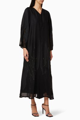 Crystal Embellished Georgette Abaya Crystal Embellished Georgette Abaya