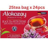 Alokozay Black Tea With Thyme - 25 Tea Bags In Foil Wrapped Envelopes X 24