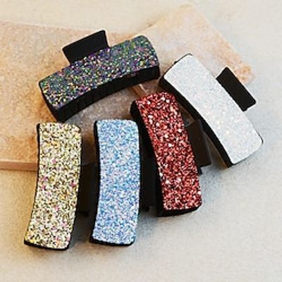 Sequins Hair Claw Clips Large Hairpins for Women Printed Scottish Long Thick Hair Neutral Colors Appreciation Gifts Idea Teacher Nurse Mom Friends Teens Lightinthebox