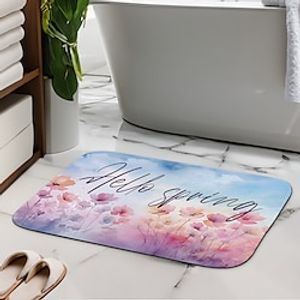 Bathroom Deco Diatomaceous Earth Bath Mat Soft Mat Rubber Anti-Slip Fast Dry Super Absorbent Thin Bathroom Mat for Under Door - Bathroom Floor Mat Rug Bathtub Front Shower Mat Sink Lightinthebox