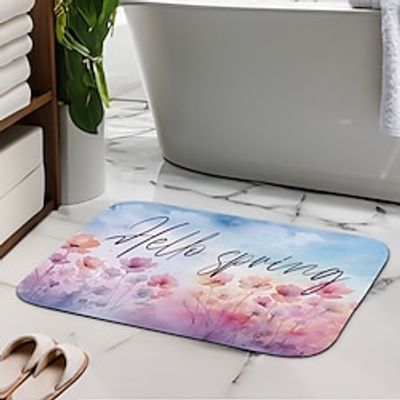 Bathroom Deco Diatomaceous Earth Bath Mat Soft Mat Rubber Anti-Slip Fast Dry Super Absorbent Thin Bathroom Mat for Under Door - Bathroom Floor Mat Rug Bathtub Front Shower Mat Sink Lightinthebox