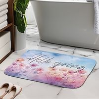 Bathroom Deco Diatomaceous Earth Bath Mat Soft Mat Rubber Anti-Slip Fast Dry Super Absorbent Thin Bathroom Mat for Under Door - Bathroom Floor Mat Rug Bathtub Front Shower Mat Sink Lightinthebox - thumbnail