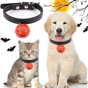 Halloween Pumpkin Dog Cat Accessories Collar With Big Bell Leash Outdoor Dog Chest Strap Supplies miniinthebox