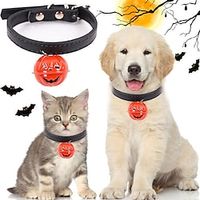 Halloween Pumpkin Dog Cat Accessories Collar With Big Bell Leash Outdoor Dog Chest Strap Supplies miniinthebox - thumbnail